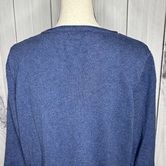 Coldwater Creek Daisy Sweater Sz L Embroidered Daisy Flower Minimalist Blue - Picture 9 of 9